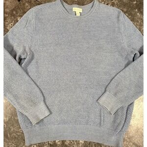 Appleseeds Womens 100% Cotton Textured Knit Sweater Pullover RN 76915 Lt Blue M